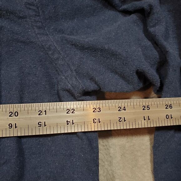 Lands' End Shirt Mens Large Blue Wool Regular Flap Chest Pockets Button Down - Picture 3 of 9